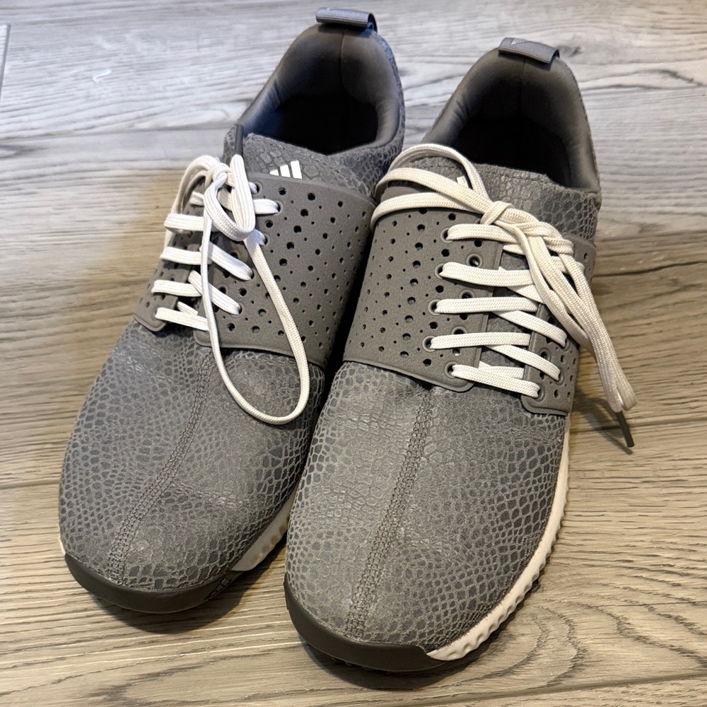 adidas Gray Side Lace-Up Men's Spikeless Golf Shoes Size 9.5